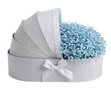 Baby Blue Gypsophila Cradle Box - Flowers Box London