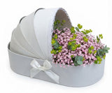 Baby Girl Gypsophila Cradle Box - Flowers Box London