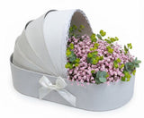 Baby Girl Gypsophila Cradle Box - Flowers Box London