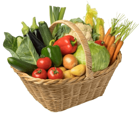 Basket of fresh Vegetables - Flowers Box London