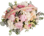 Basket of Pastel Shades Flowers