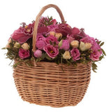 Basket of Spray Roses with Cymbidium Orchids - Flowers Box London