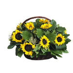 Basket of Sunflowers with Greenery - Flowers Box London