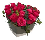 Beautiful Box of Cerise Roses with Greenery