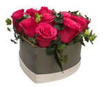 Beautiful Box of Cerise Roses with Greenery