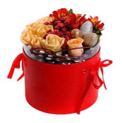 Beautiful Easter Box of Peach Roses and Eggs - Flowers Box London
