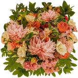 Beautiful Peach Bouquet with Dahlia - Flowers Box London