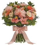 Beautiful Peach Bouquet with Dahlia - Flowers Box London