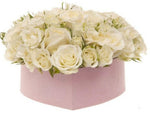 Beautiful White Spray Roses Heart Box