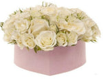 Beautiful White Spray Roses Heart Box - Flowers Box London