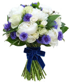 Beauty of White and Blue Bouquet - Flowers Box London