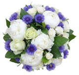 Beauty of White and Blue Bouquet - Flowers Box London