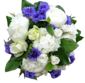Beauty of White and Blue Bouquet - Flowers Box London