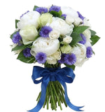 Beauty of White and Blue Bouquet - Flowers Box London