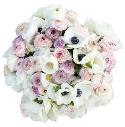 Bicolored Ranunculus and Anemone Bouquet - Flowers Box London