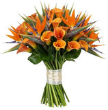 Birds of Paradise and Calla Lily Flowers Bouquet