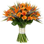 Birds of Paradise and Calla Lily Flowers Bouquet - Flowers Box London