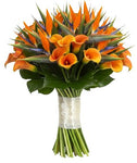 Birds of Paradise and Calla Lily Flowers Bouquet