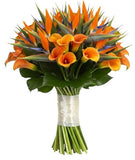 Birds of Paradise and Calla Lily Flowers Bouquet