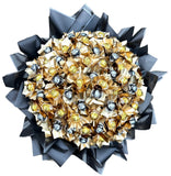 Black and Gold Rafined Chocolate Bouquet - Flowers Box London