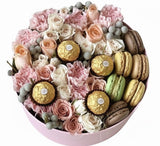 Bloom & Chocolate Delight Box Arrangement - Flowers Box London