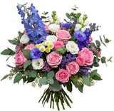 Blue and Pink Bouquet - Flowers Box London
