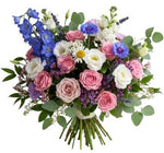 Blue and Pink Bouquet - Flowers Box London