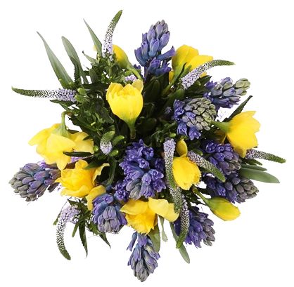 Blue and Yellow Lovely Spring Bouquet