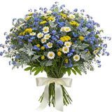 Blue Bouquet with Hint of Yellow