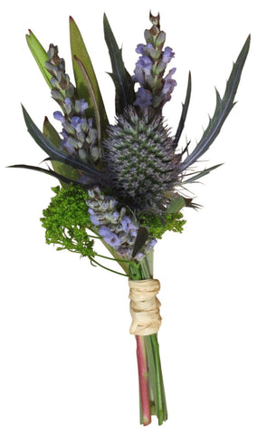 Blue Buttonhole of Eryngium and Lavender