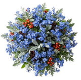 Blue Forget Me Not Bouquet with Orange Berry Bouquet