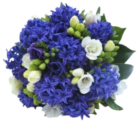 Blue Hyacinth and Freesias Bouquet