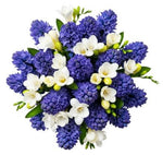 Blue Hyacinth and Freesias Bouquet - Flowers Box London