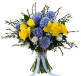 Blue Hyacinth with Daffodils Bouquet - Flowers Box London