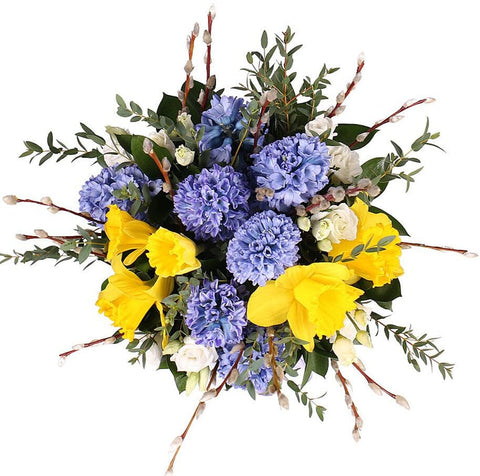 Blue Hyacinth with Daffodils Bouquet - Flowers Box London