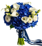 Blue Hydrangea and Calla Lily Bridal Bouquet - Flowers Box London