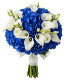 Blue Hydrangea and Calla Lily Bridal Bouquet - Flowers Box London