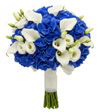 Blue Hydrangea and Calla Lily Bridal Bouquet - Flowers Box London