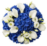 Blue Hydrangea and Calla Lily Bridal Bouquet - Flowers Box London
