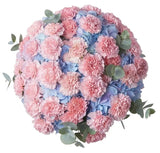 Blue Hydrangea with Carnations Bouquet - Flowers Box London