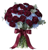 Blue Hydrangea with Carnations Bouquet - Flowers Box London