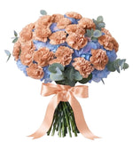 Blue Hydrangea with Carnations Bouquet - Flowers Box London
