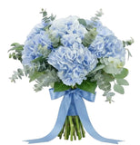 Blue Hydrangea with Eucalyptus Bouquet - Flowers Box London
