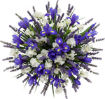 Blue Iris and Sweet Pea with Lavender Bouquet