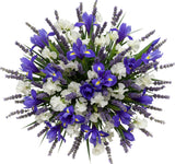 Blue Iris and Sweet Pea with Lavender Bouquet