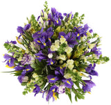 Blue Iris with Snapdragons Bouquet - Flowers Box London