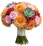 Blush and Amber Harmony Bouquet - Flowers Box London