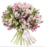 Blush Pink and White Alstoemeria Bouquet - Flowers Box London