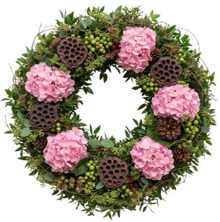 Blushing Harvest Garden Autumn Wreath - Flowers Box London