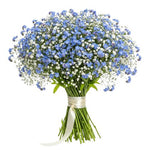 Bouquet Blue Forget Me Not with Gypsophila